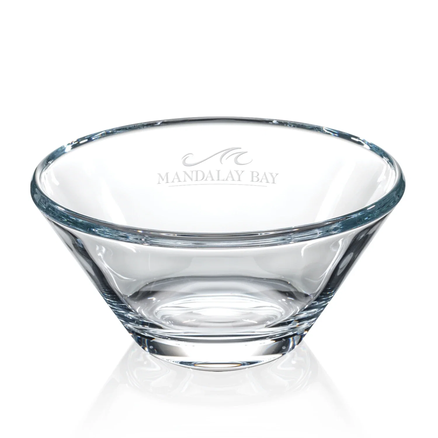 Custom Lead Free Crystalline Bowl with Thick Beveled Rim for employee recognition