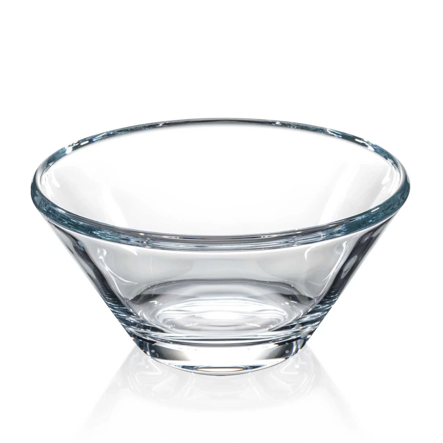 Custom Lead Free Crystalline Bowl with Thick Beveled Rim for corporate award ceremonies