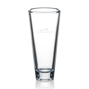 Bevelled-Rim Crystalline Vase