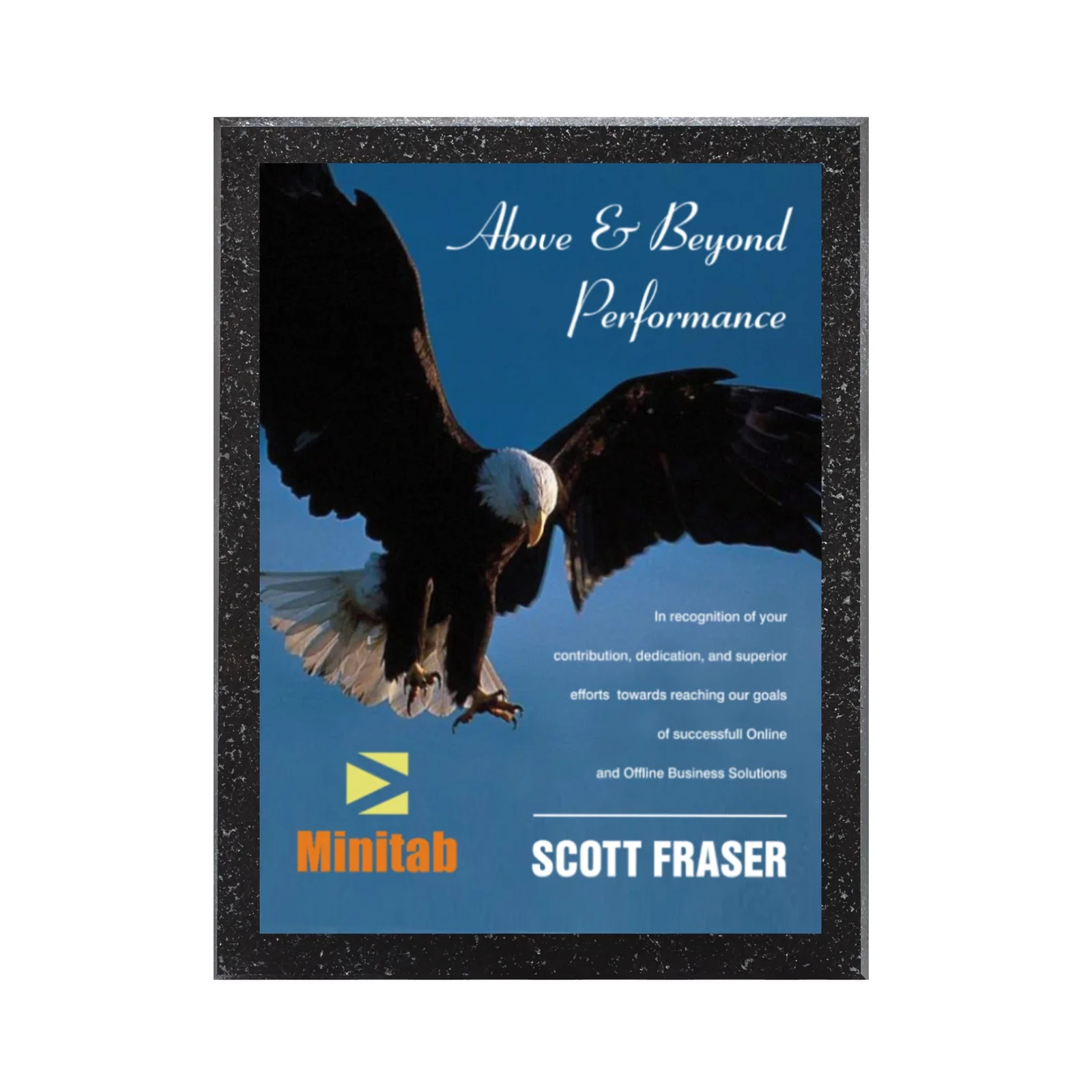 Custom Genuine Granite Plaque With Sublimated Full Color Plate, marble for corporate award ceremonies