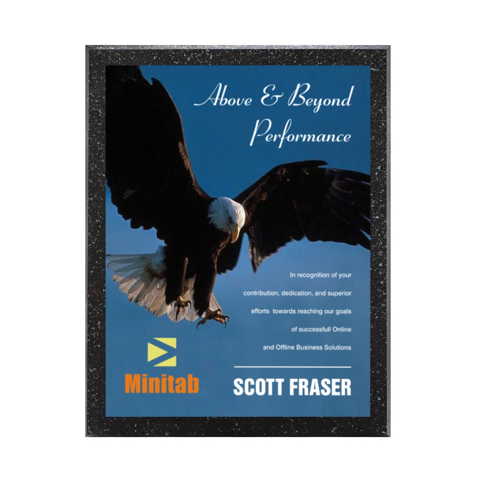 Custom Genuine Granite Plaque With Sublimated Full Color Plate, marble for service anniversary gifts