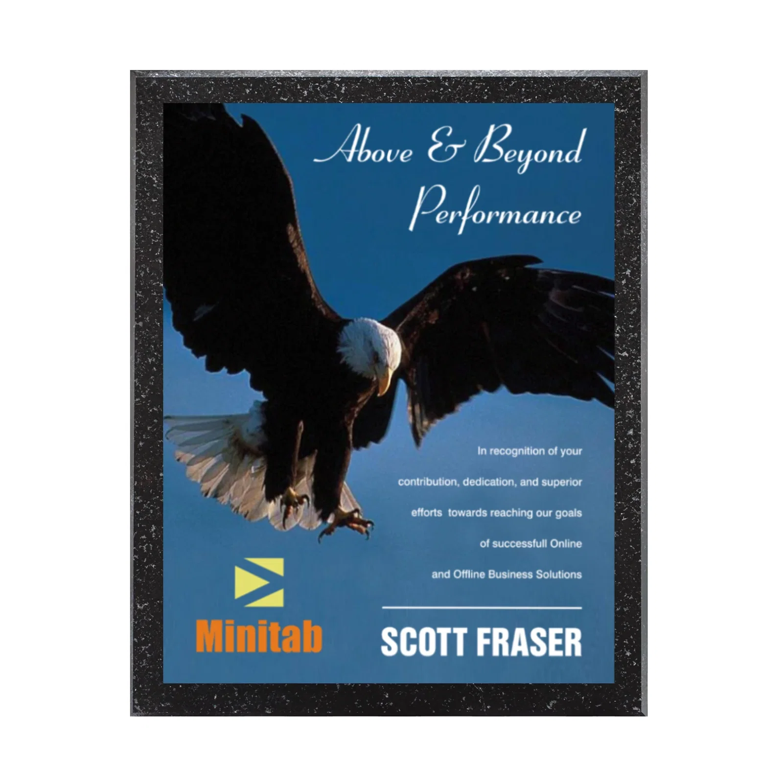 Custom Genuine Granite Plaque With Sublimated Full Color Plate, marble for sales achievement awards
