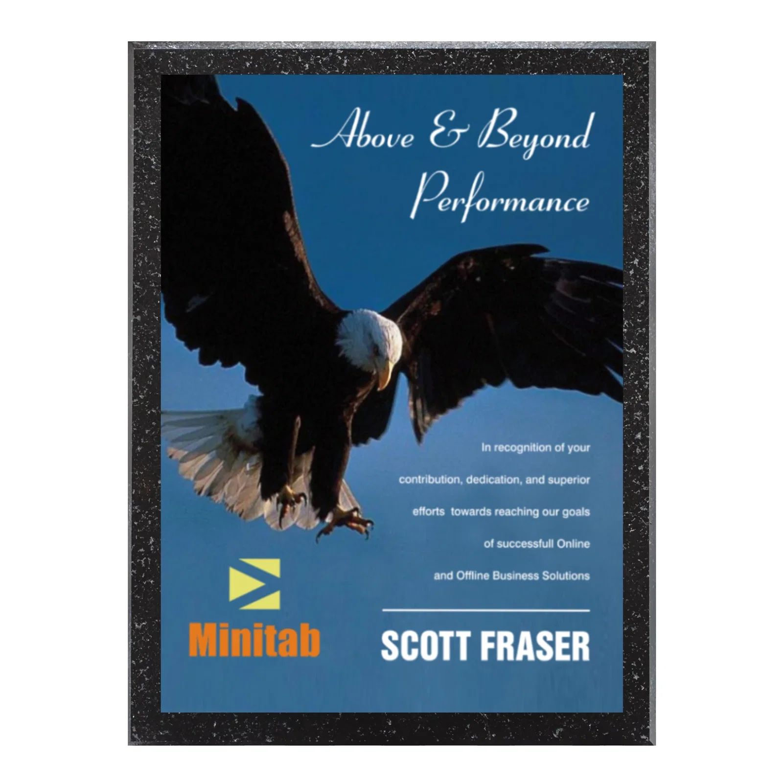 Custom Genuine Granite Plaque With Sublimated Full Color Plate, marble for retirement presentations