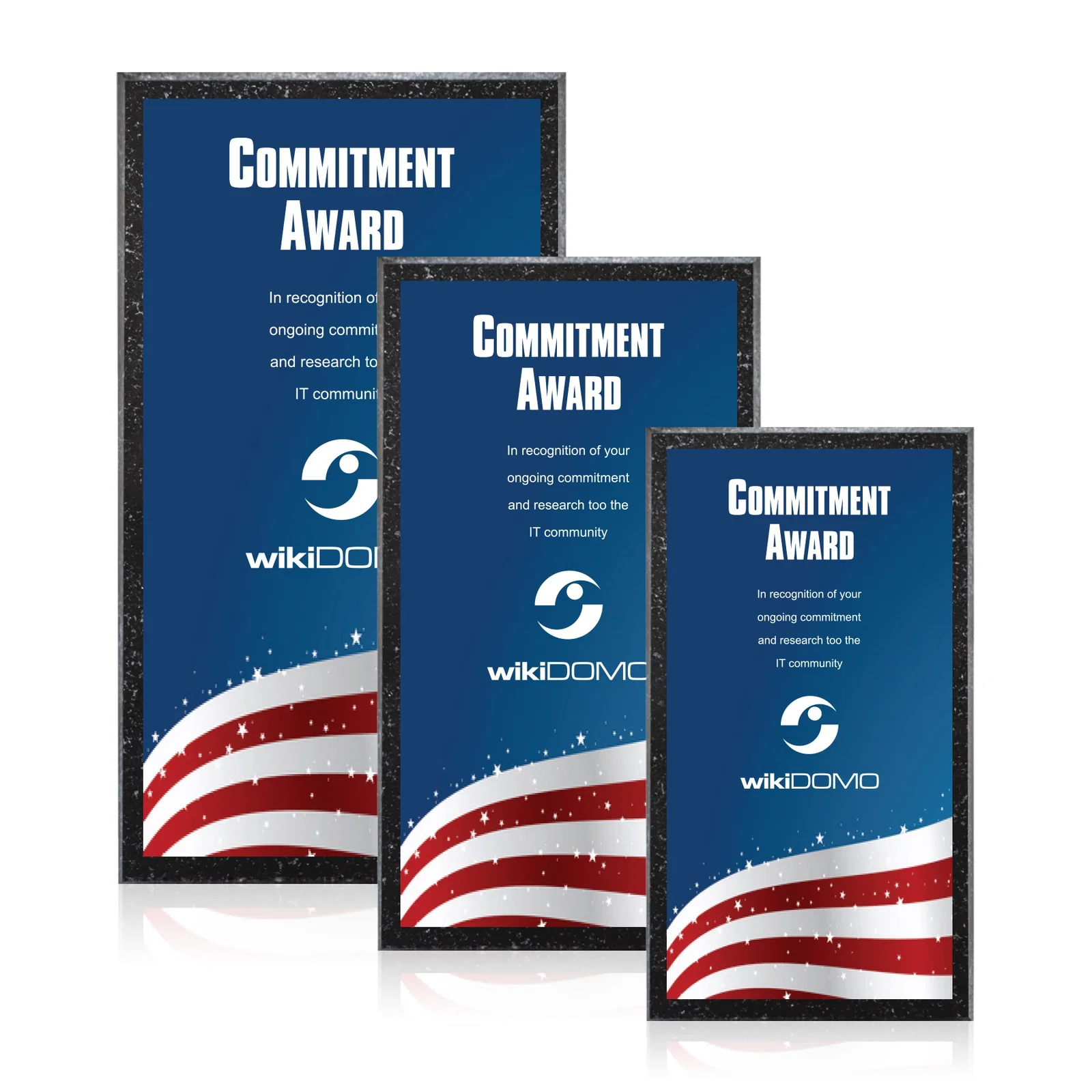 Custom Genuine Granite Wall Plaque With Sublimated Plate In Black Or White, marble for employee recognition