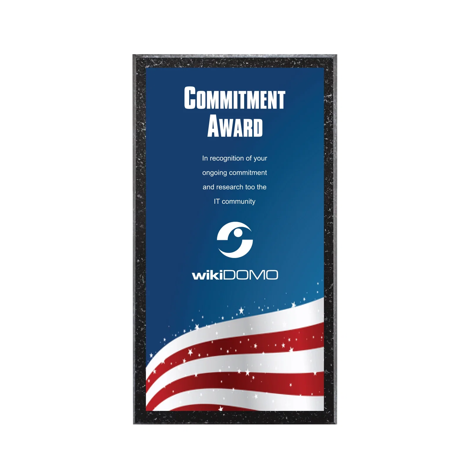 Custom Genuine Granite Wall Plaque With Sublimated Plate In Black Or White, marble for corporate award ceremonies