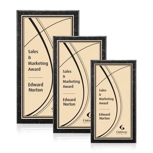 Genuine Granite Wall Plaque With Gold-Toned Plate