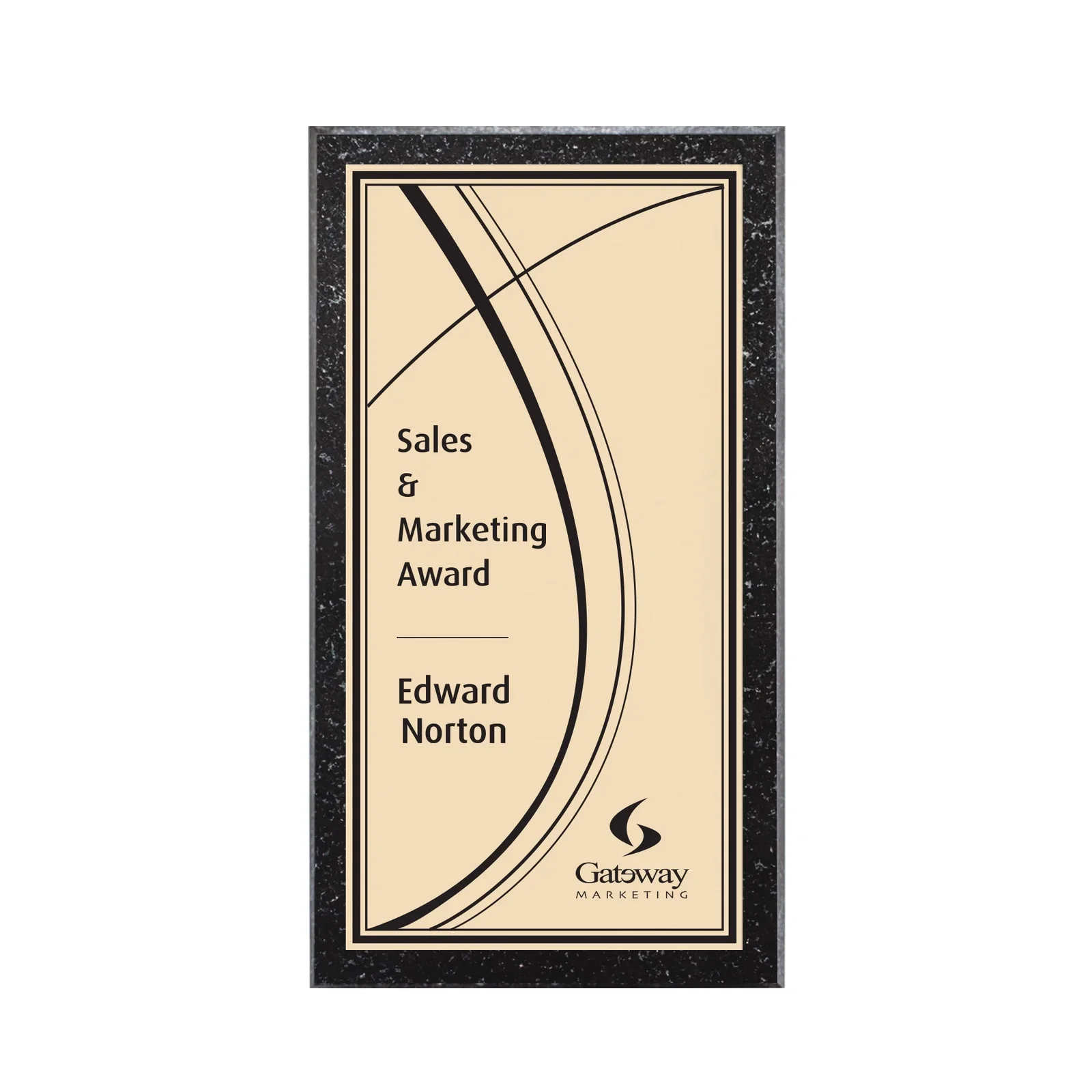 Custom Genuine Granite Wall Plaque With Gold-Toned Plate, marble for corporate award ceremonies