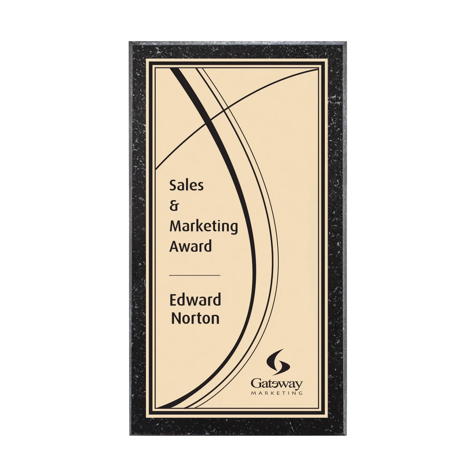 Custom Genuine Granite Wall Plaque With Gold-Toned Plate, marble for service anniversary gifts