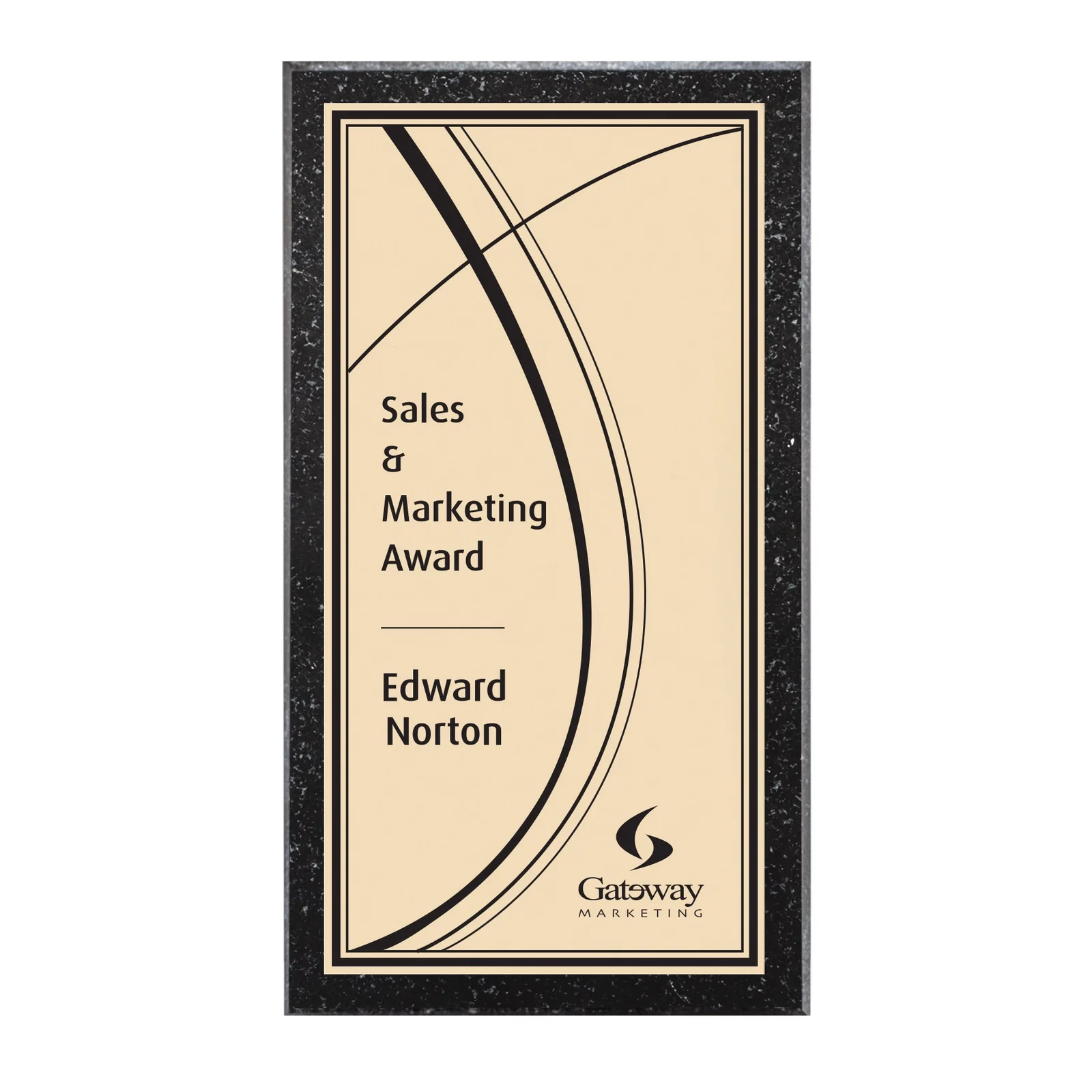 Custom Genuine Granite Wall Plaque With Gold-Toned Plate, marble for sales achievement awards