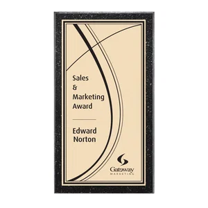 Genuine Granite Wall Plaque With Gold-Toned Plate