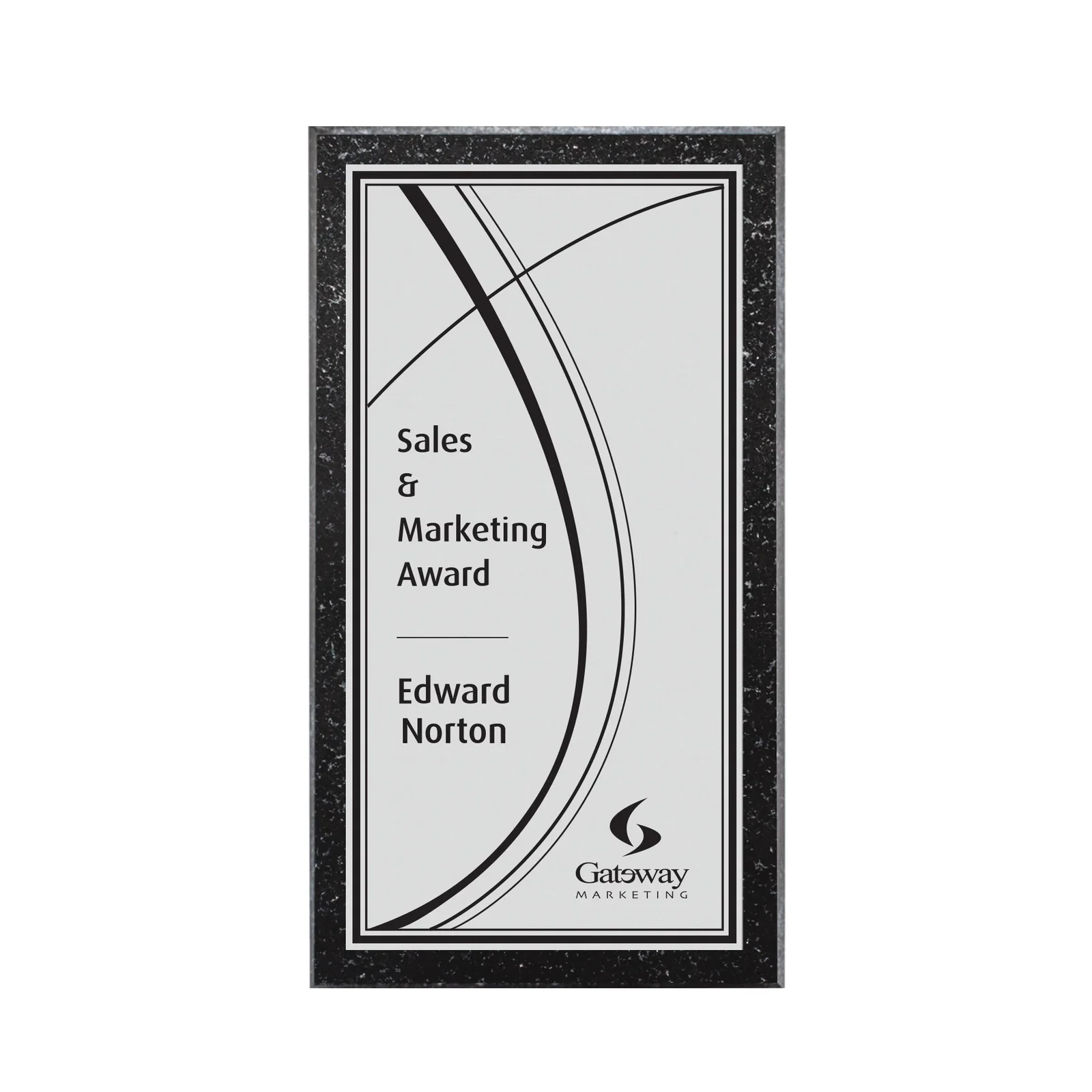 Custom Genuine Granite Wall Plaque With Silver-Toned Plate, marble for corporate award ceremonies