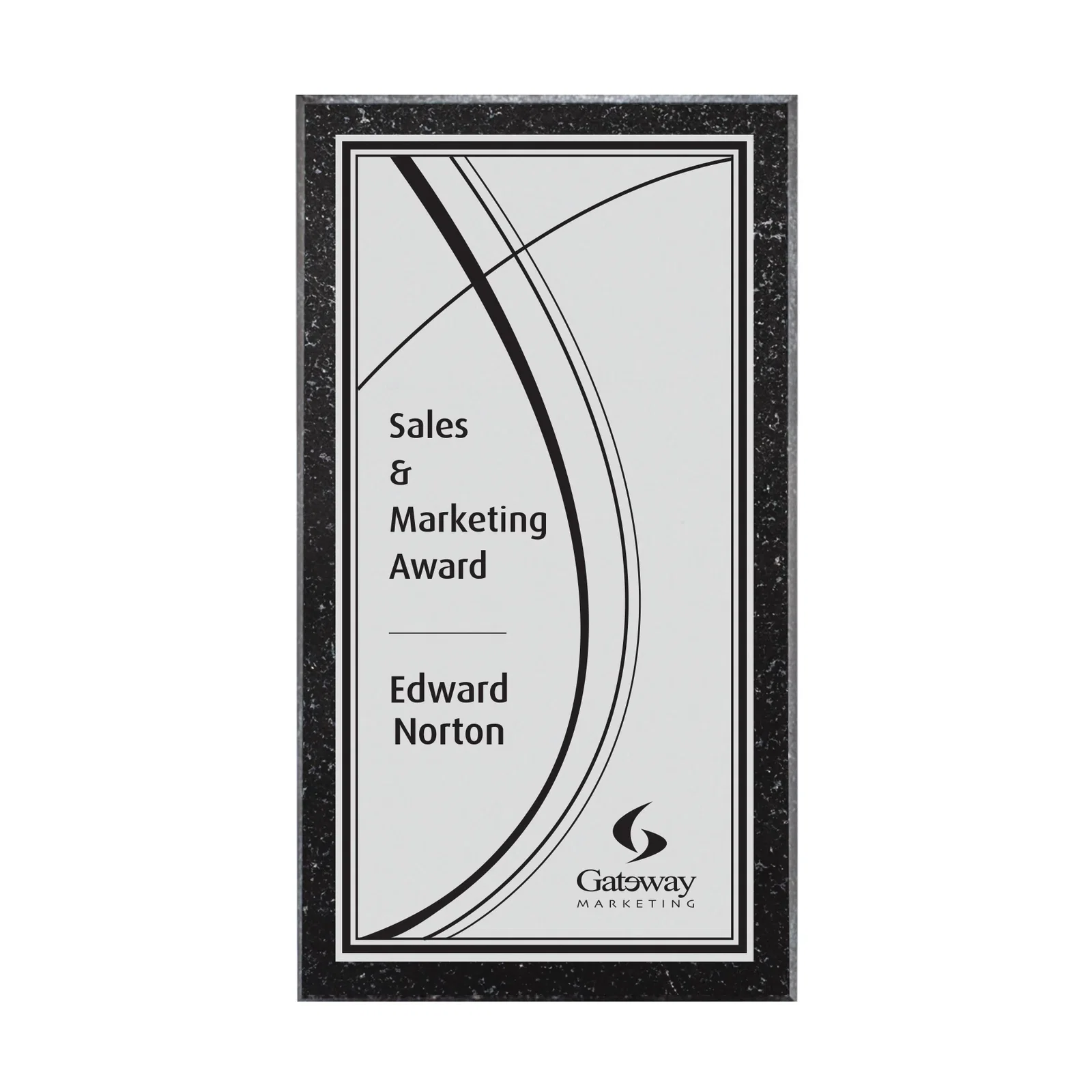 Custom Genuine Granite Wall Plaque With Silver-Toned Plate, marble for service anniversary gifts