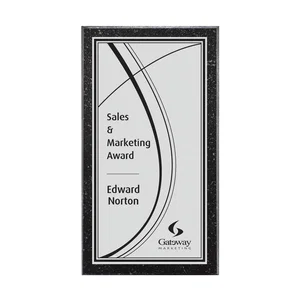 Genuine Granite Wall Plaque With Silver-Toned Plate