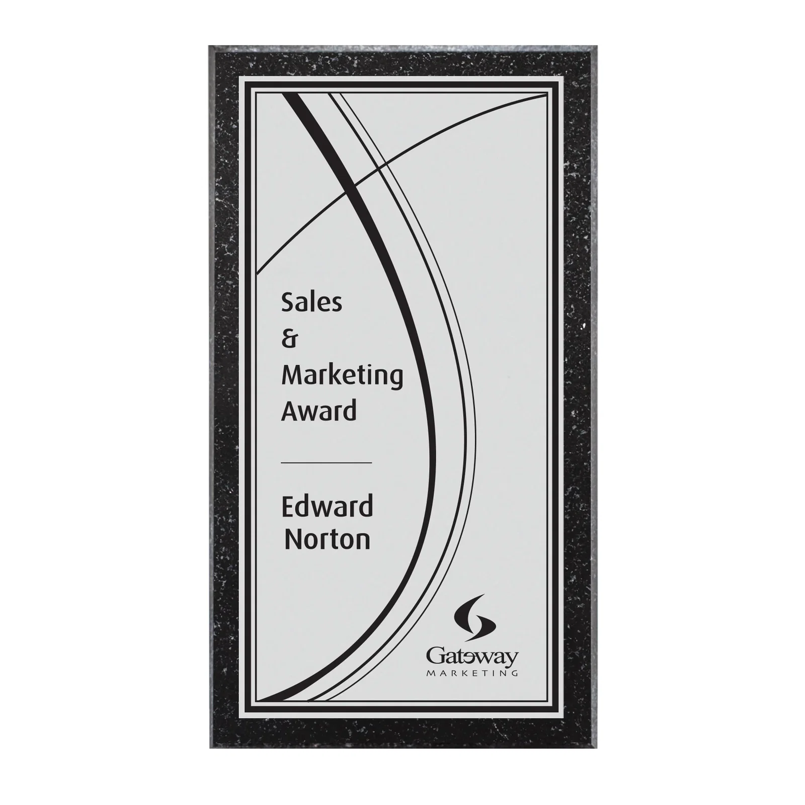 Custom Genuine Granite Wall Plaque With Silver-Toned Plate, marble for sales achievement awards