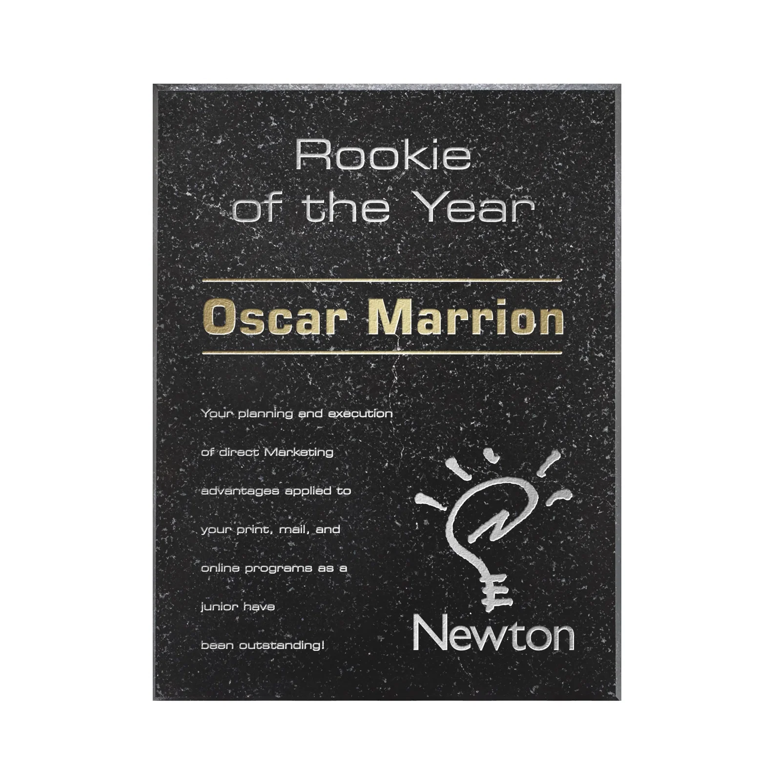 Custom Genuine Granite Wall Plaque Cut From Solid Stone, Not Cast, marble for corporate award ceremonies