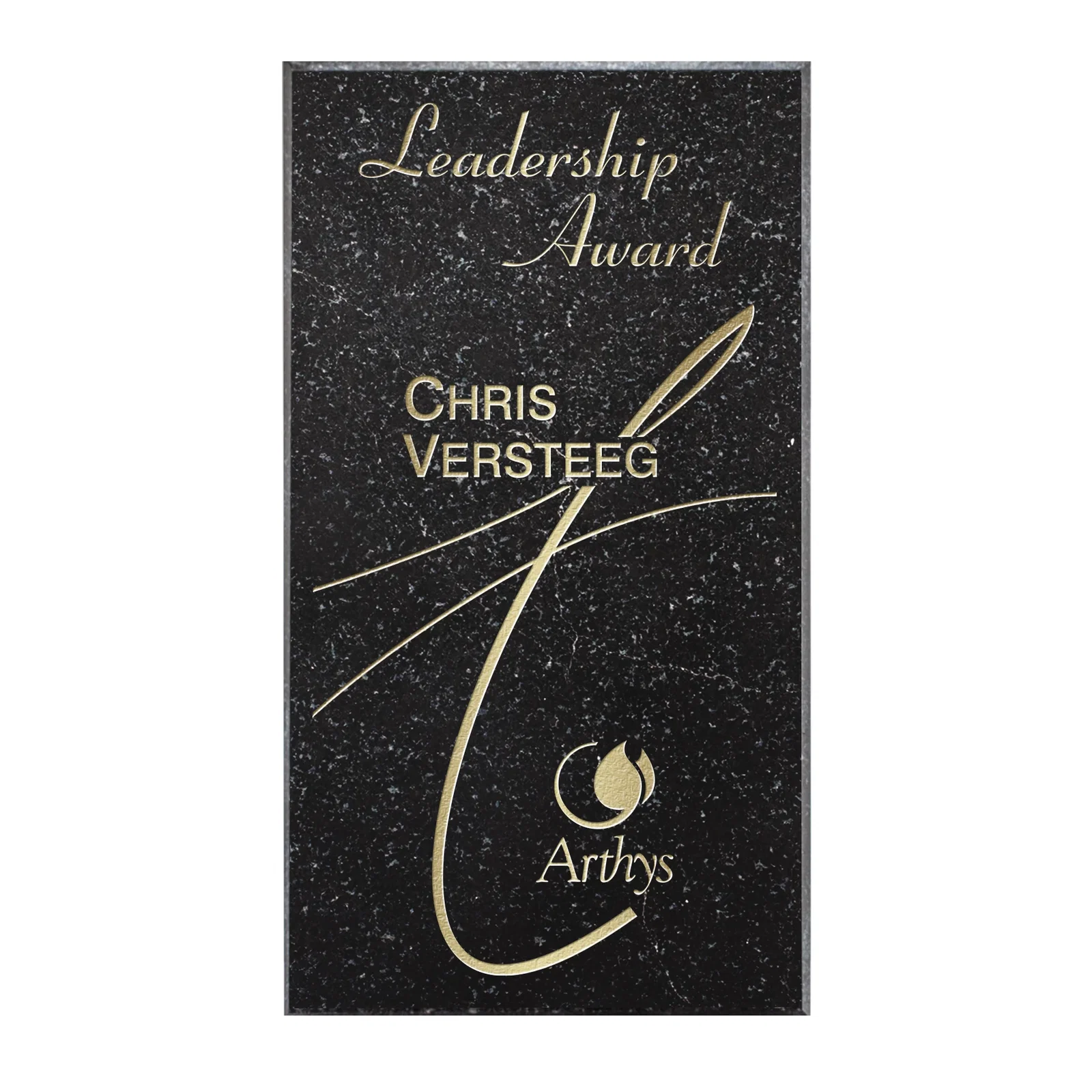 Custom Tall narrow genuine granite wall plaque, marble for sales achievement awards