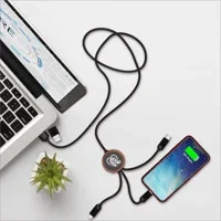 Bamboo 5-in-1 Charging Cable with Light-Up Logo — view 2
