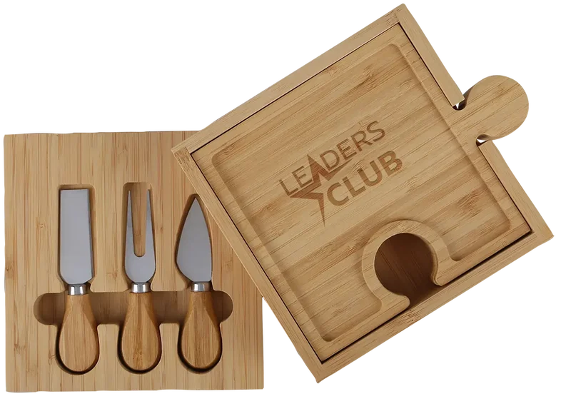 6-in-1 Bamboo Puzzle Cheese Board Set — view 5