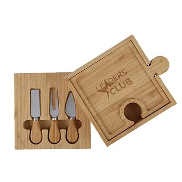 Bamboo 6-in-1 Puzzle Cheese Board Set — view 4