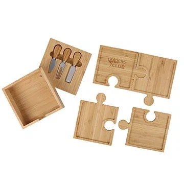 Bamboo 6-in-1 Puzzle Cheese Board Set — view 5