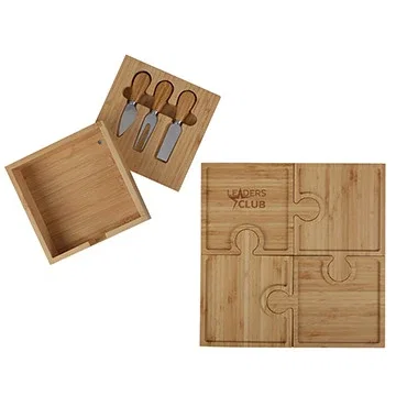 Bamboo 6-in-1 Puzzle Cheese Board Set — view 6