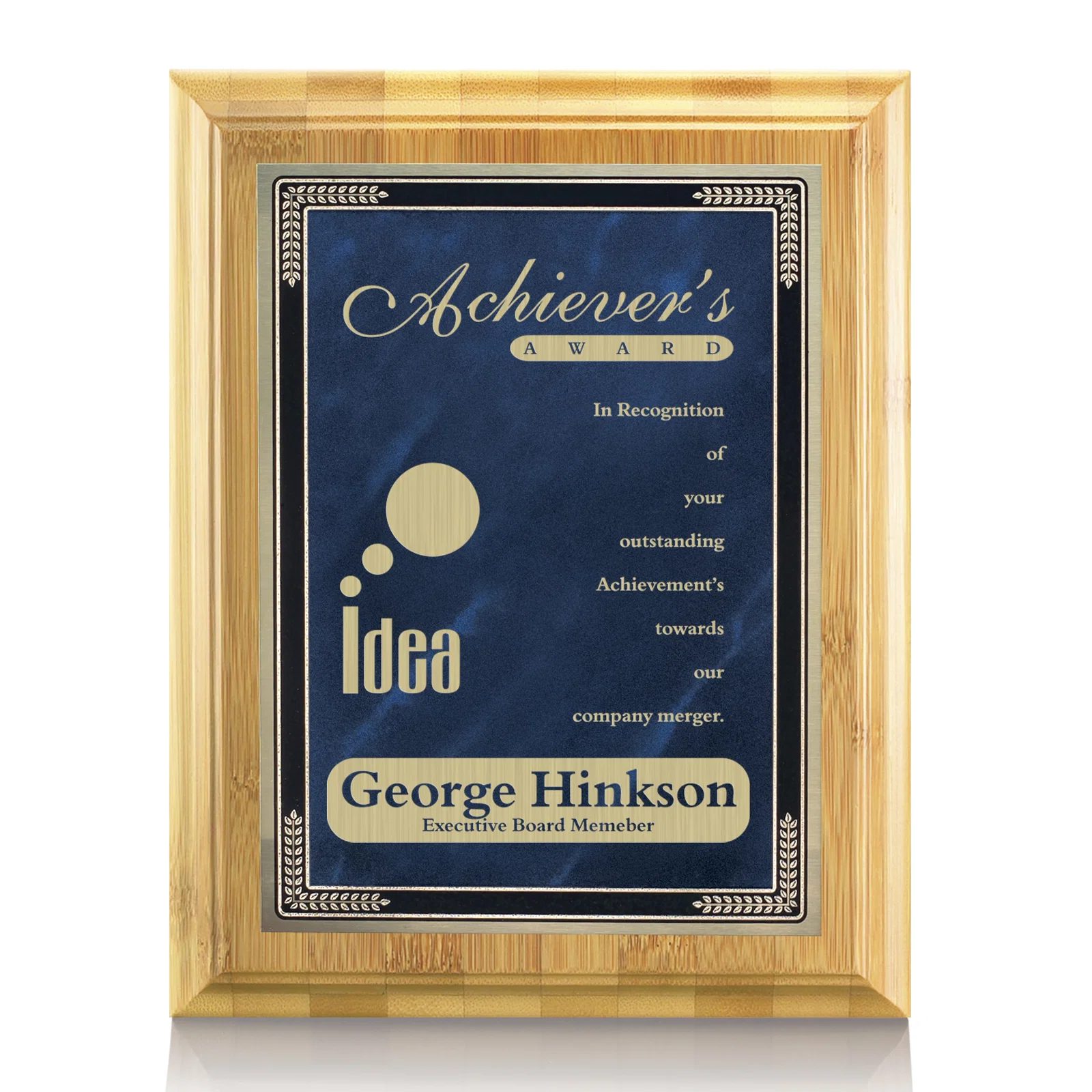 Custom Bamboo/Cardinal Plaque for company anniversary events