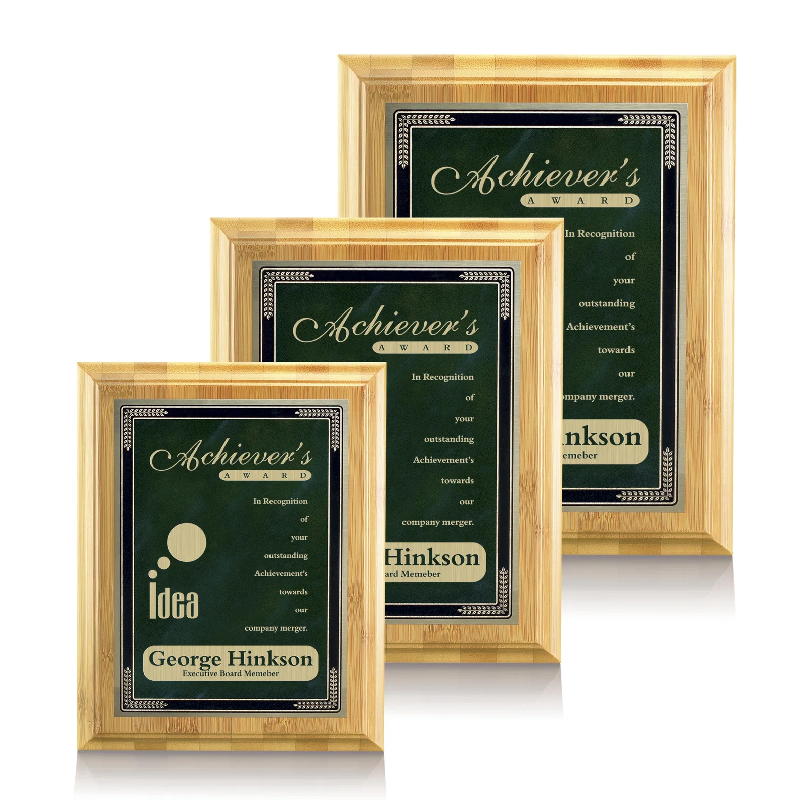 Personalized Bamboo/Cardinal Plaque for team milestone celebrations