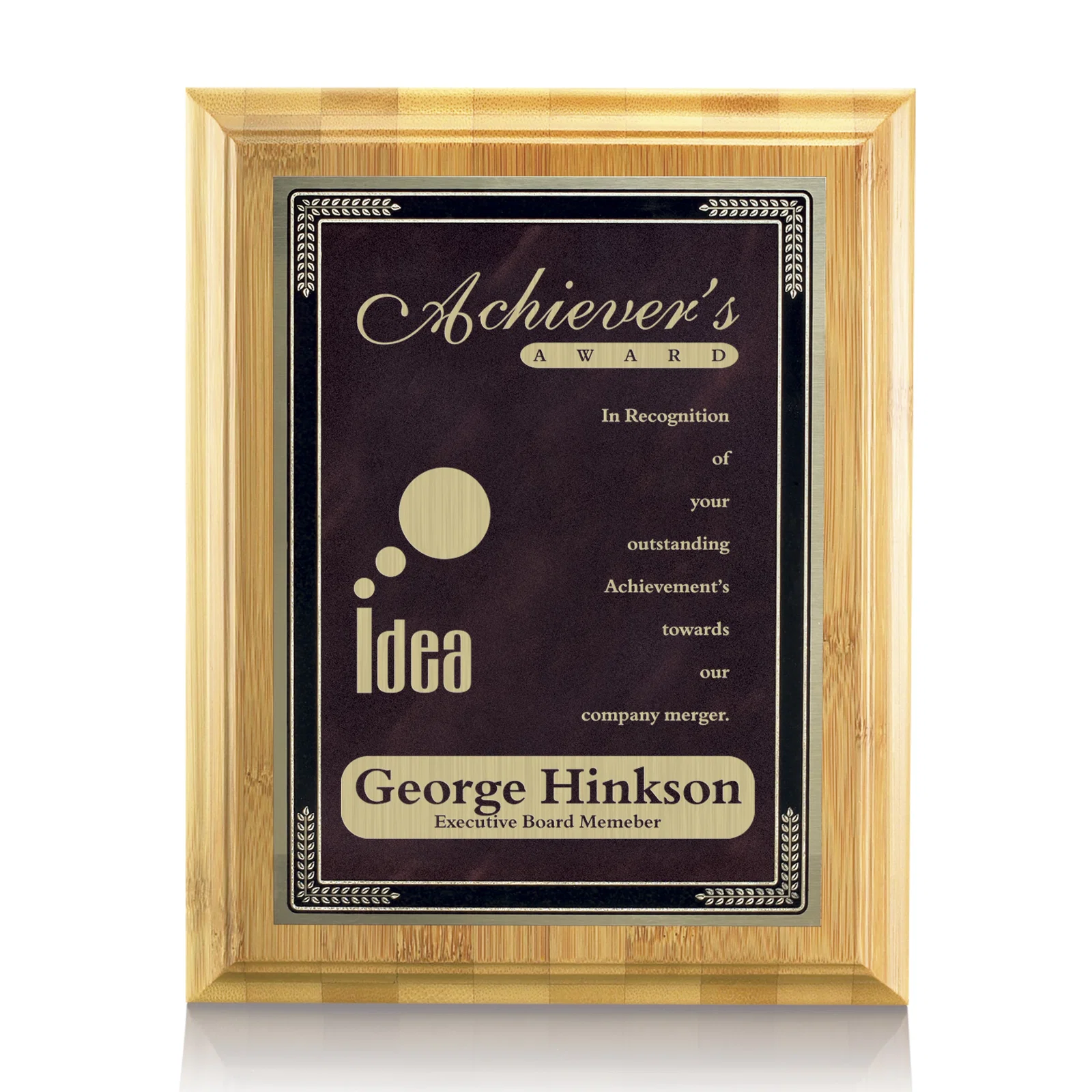 Custom Bamboo/Cardinal Plaque for service anniversary gifts