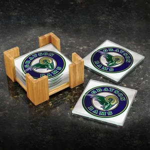 Customized Bamboo Coaster Set