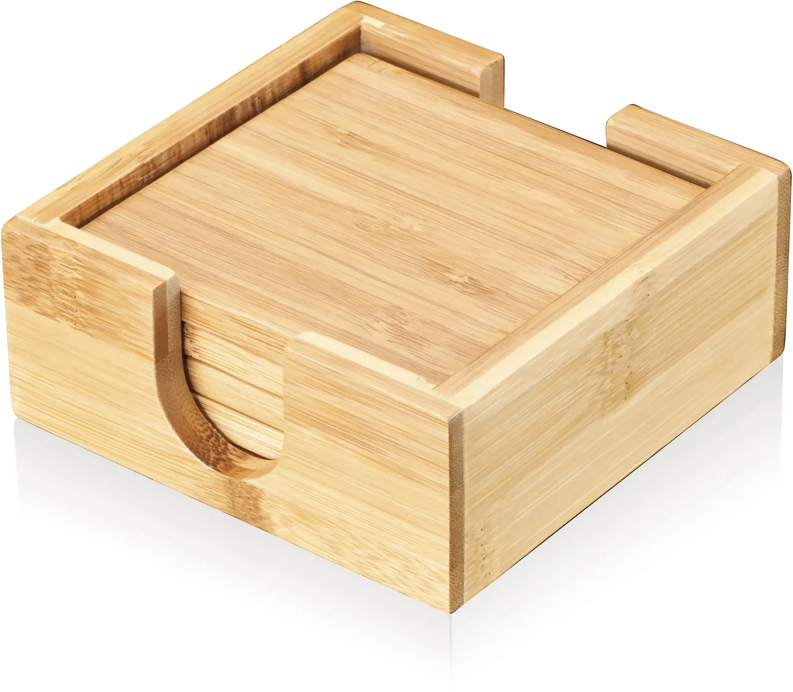 Eco-Friendly Engraved Bamboo Coaster Set — view 2