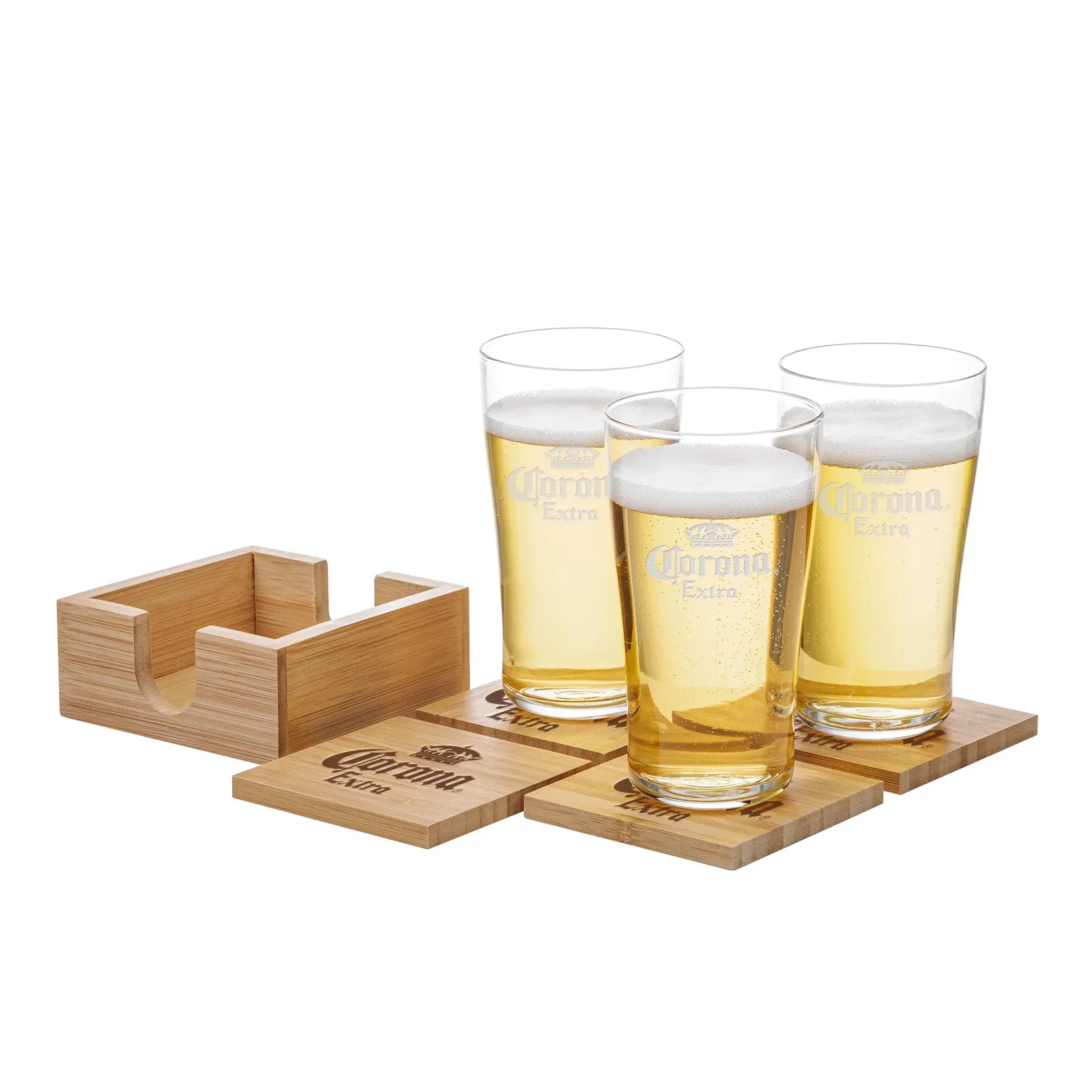 Eco-Friendly Engraved Bamboo Coaster Set — view 3
