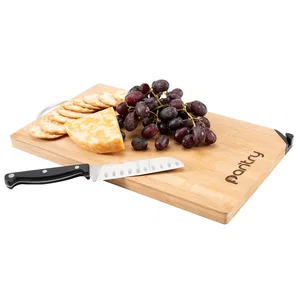 Knife Sharpener Bamboo Cutting Board, 15.5" x 9", Laser Engraved