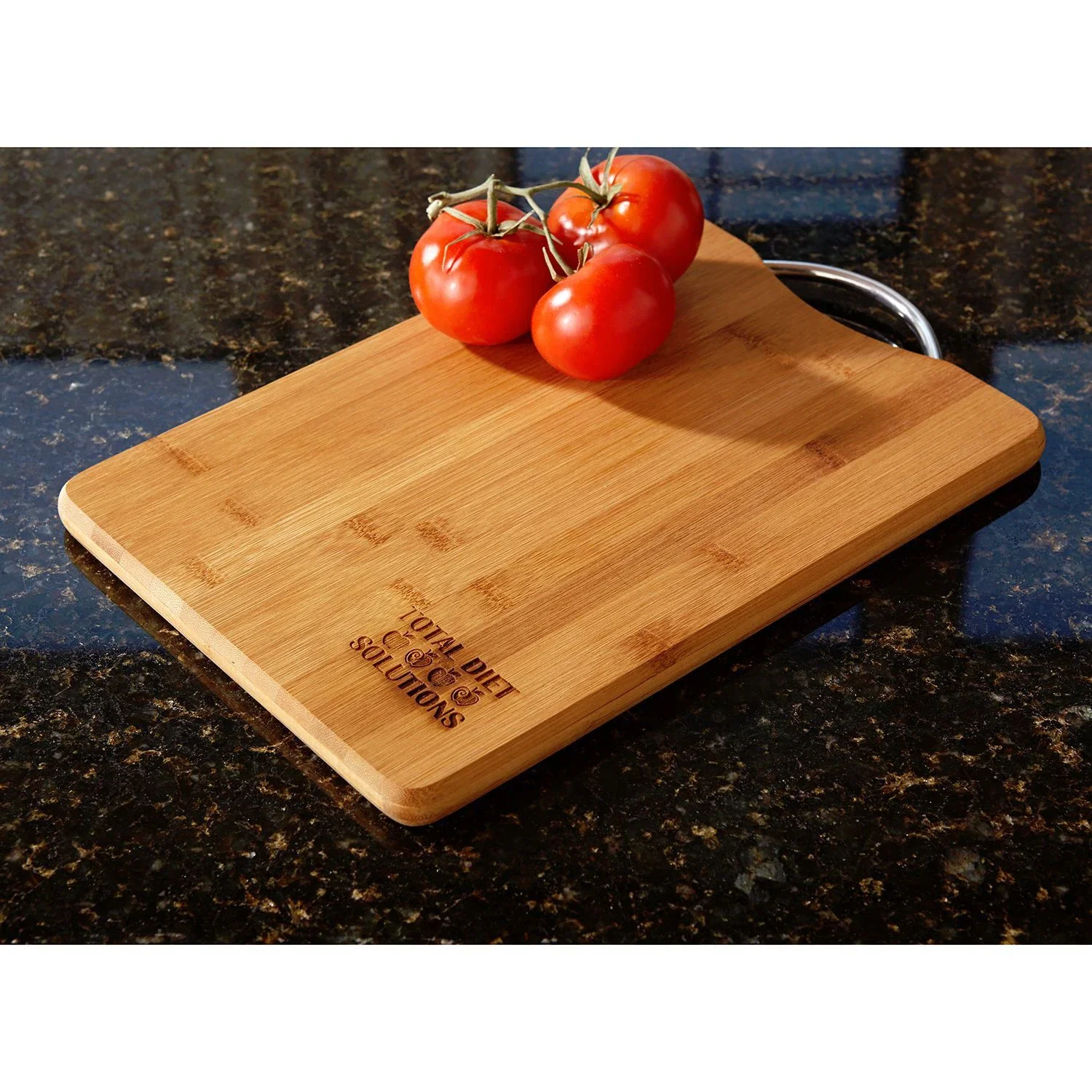 Bamboo Cutting Board with Handle — Brown — view 2