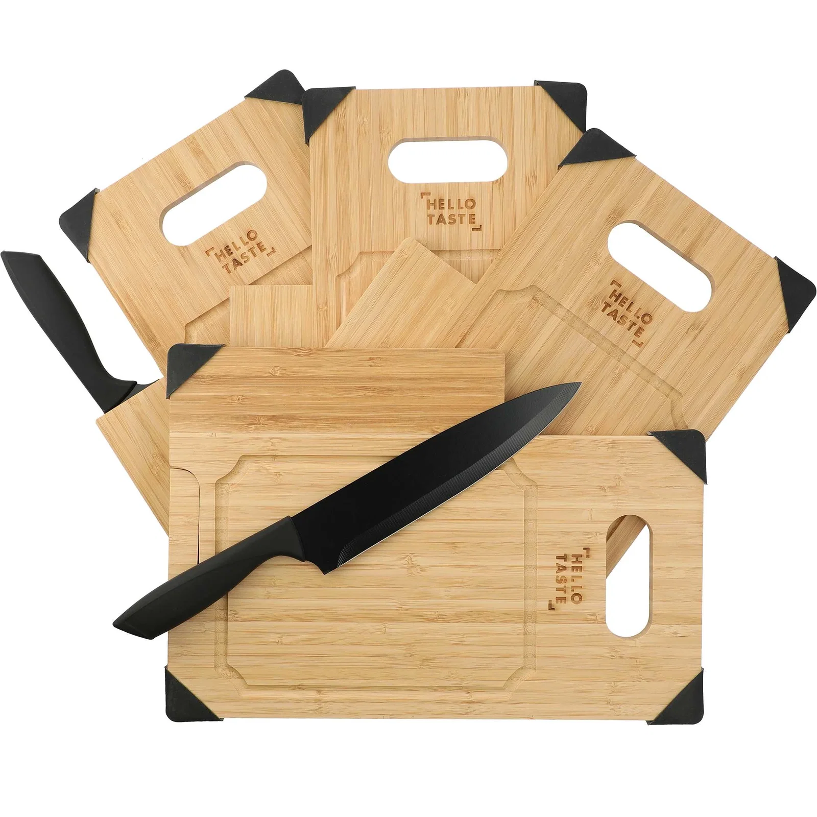 Personalized Bamboo Cutting Board with Knife Set — view 10