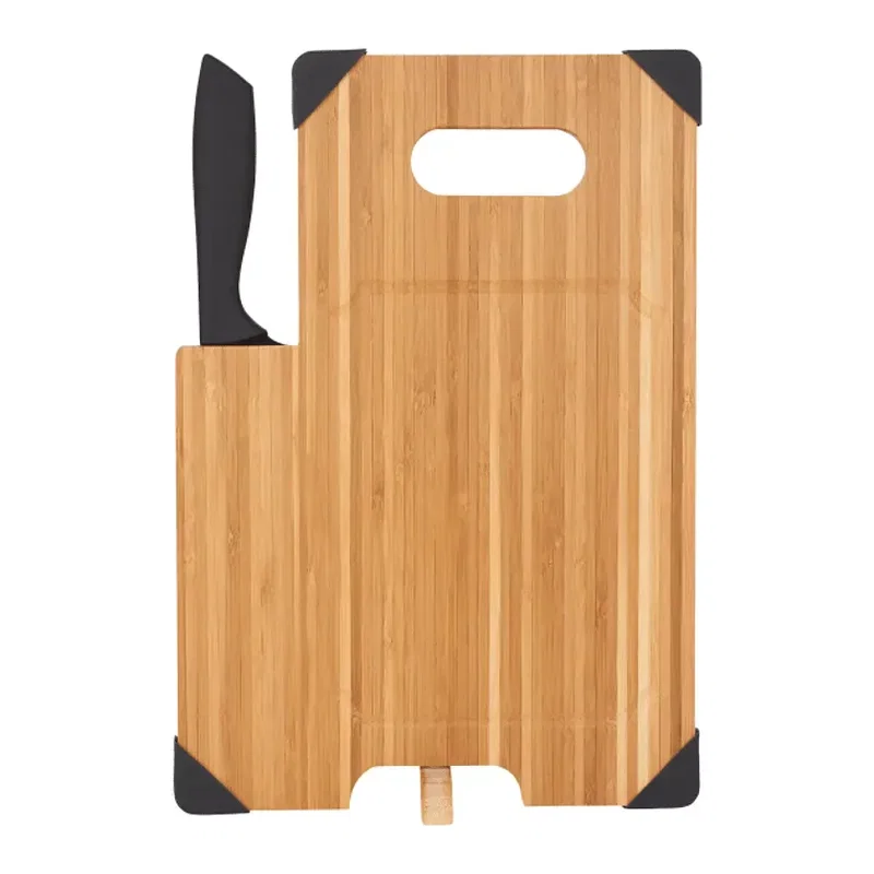 Personalized Bamboo Cutting Board with Knife Set — view 3