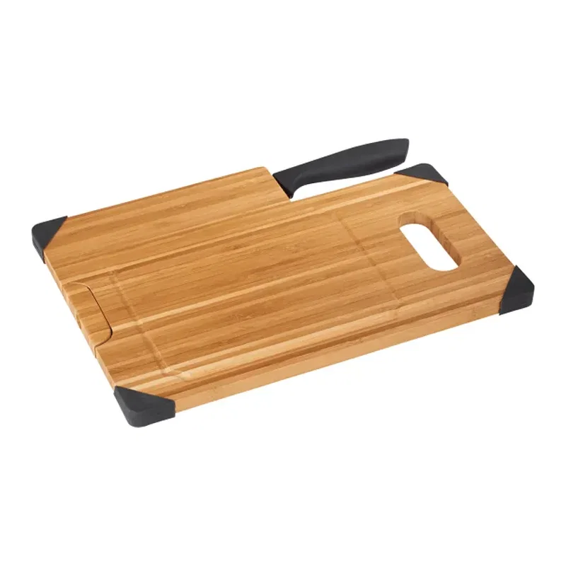 Personalized Bamboo Cutting Board with Knife Set — view 4
