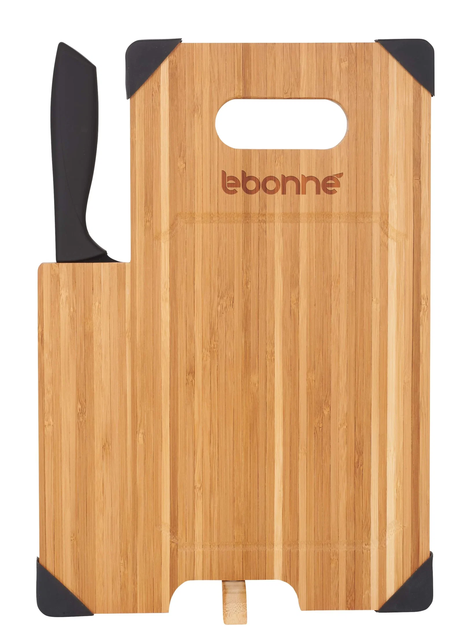 Personalized Bamboo Cutting Board with Knife Set — view 6