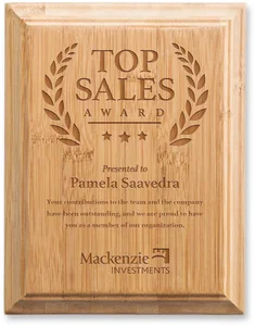 Bamboo Engraved Plaque