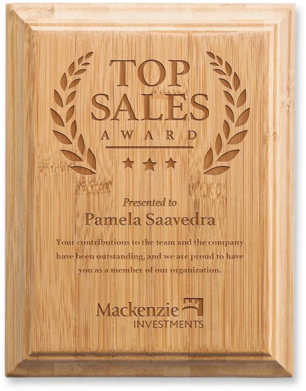 Bamboo Engraved Plaque β view 1