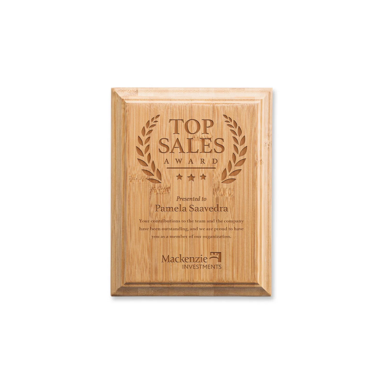 Bamboo Engraved Plaque — view 4
