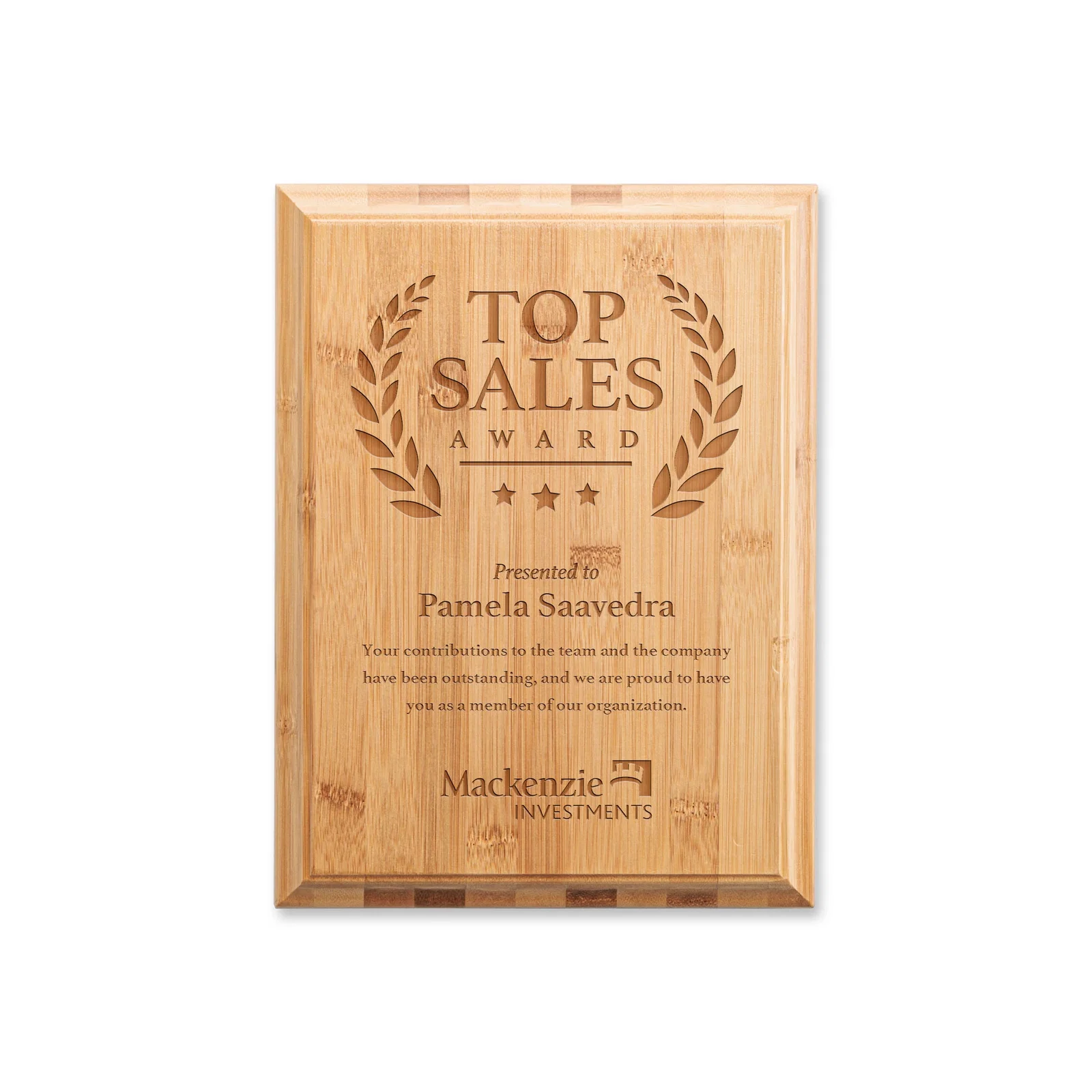 Bamboo Engraved Plaque — view 6