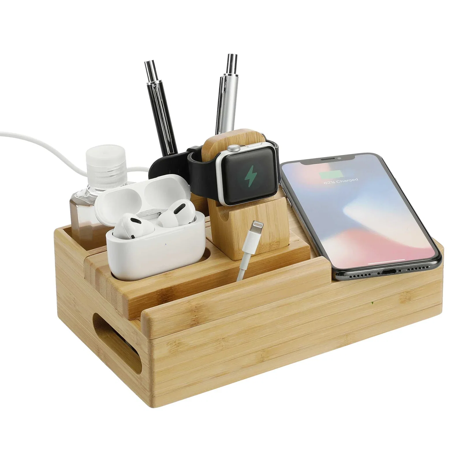 Custom Bamboo Wireless Charging Dock Station — view 17