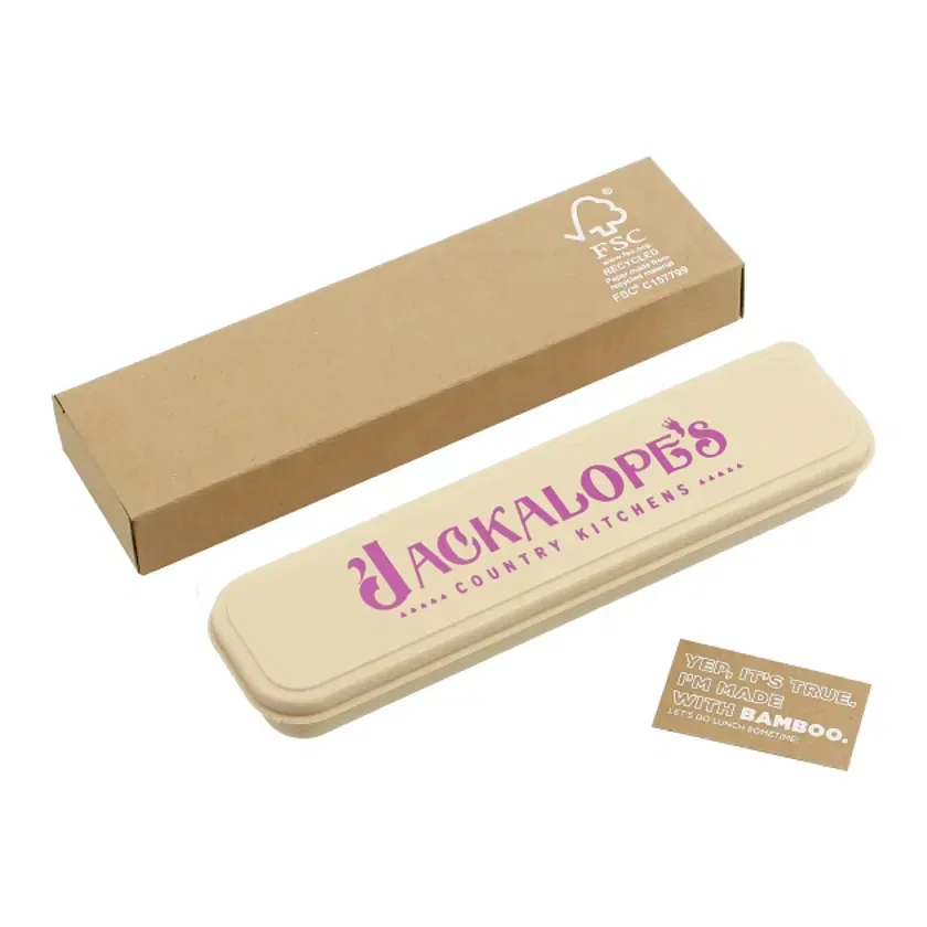 Custom Eco-Friendly Bamboo Cutlery Set — view 12