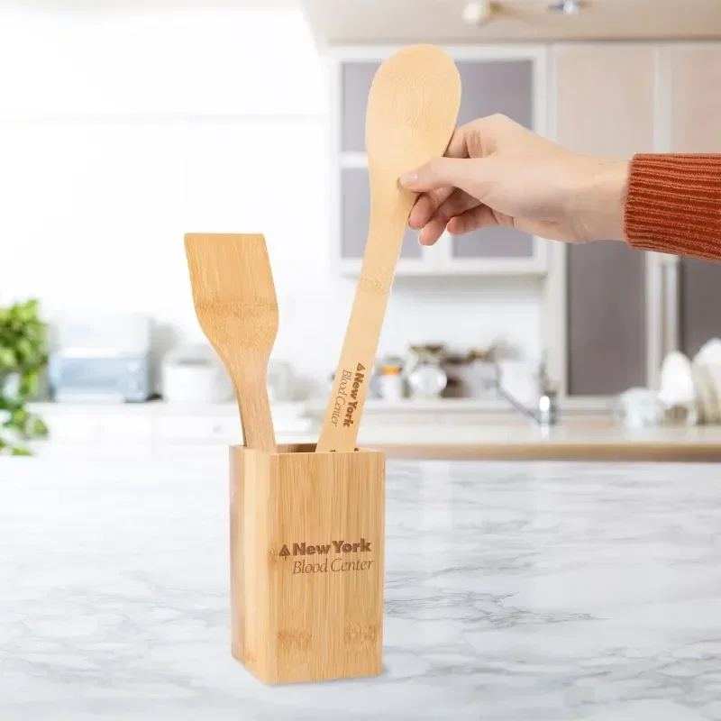 Bamboo Kitchen Gift Set held in hand