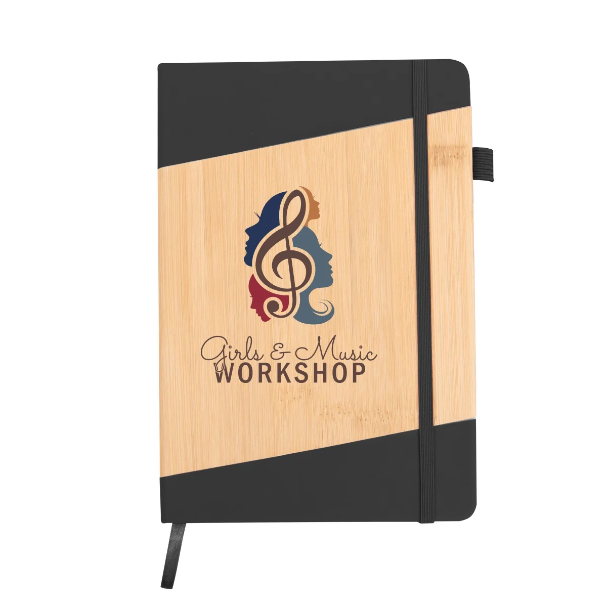 Journal with a bamboo look cover shown closed
