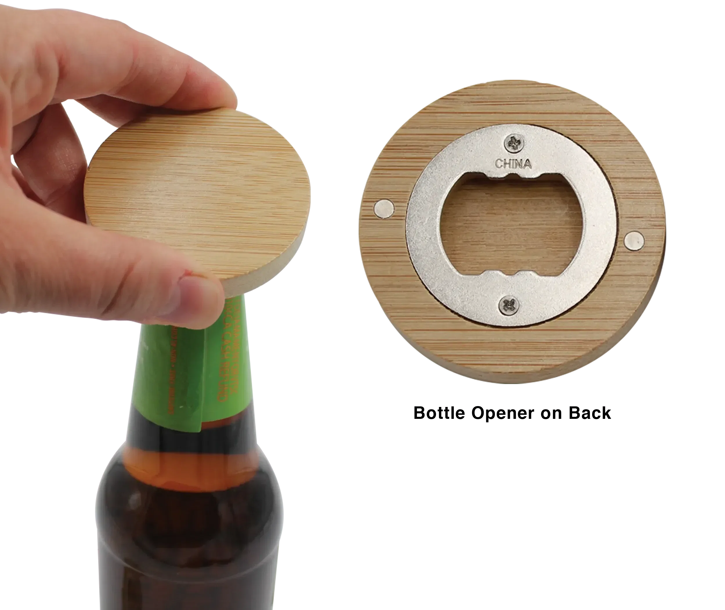 Bamboo Magnetic Bottle Opener — view 4