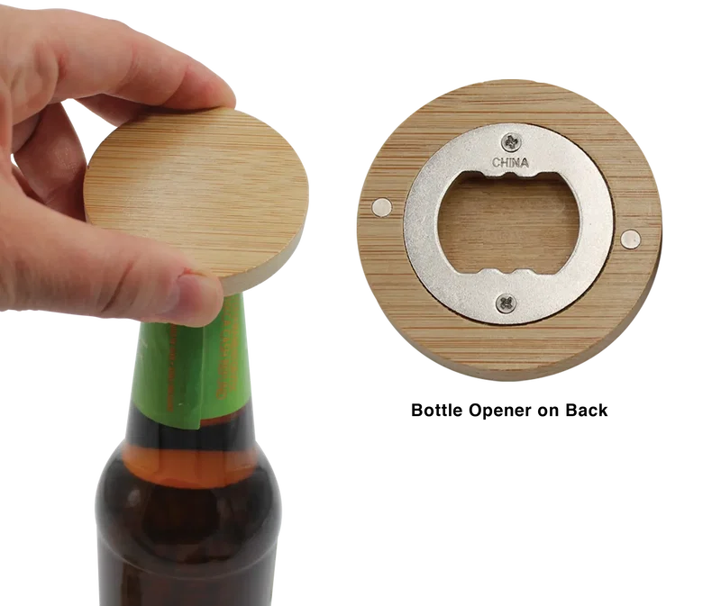 Bamboo Magnetic Bottle Opener — view 4