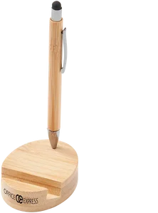 Custom Bamboo Magnetic Stylus Pen & Phone Stand