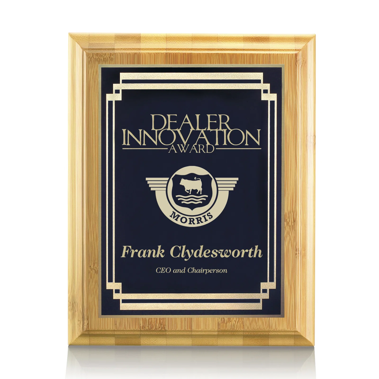Custom Bamboo/Marquis Plaque for sales achievement awards