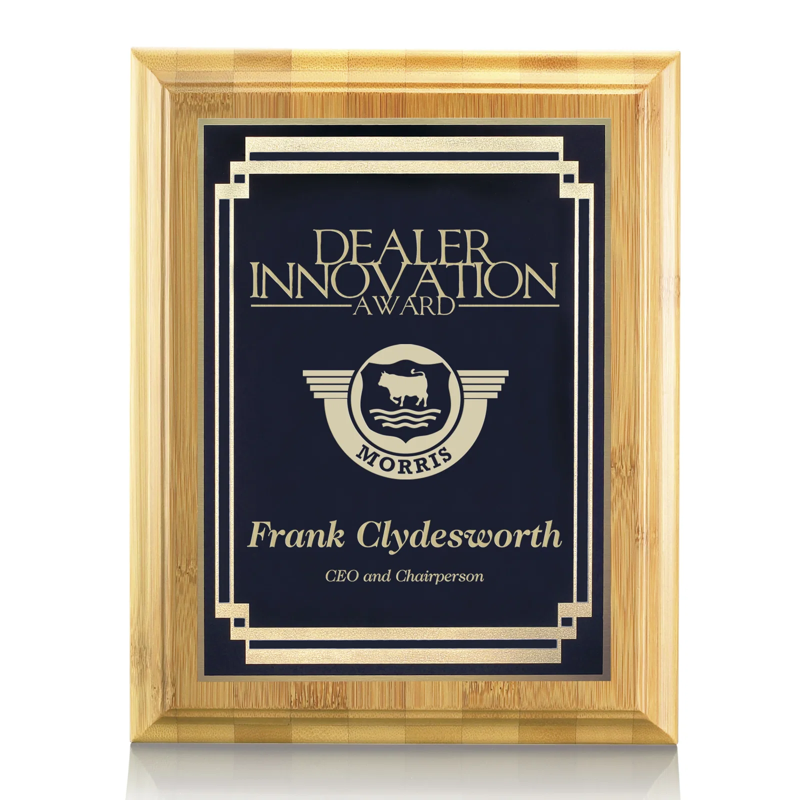 Custom Bamboo/Marquis Plaque for retirement presentations